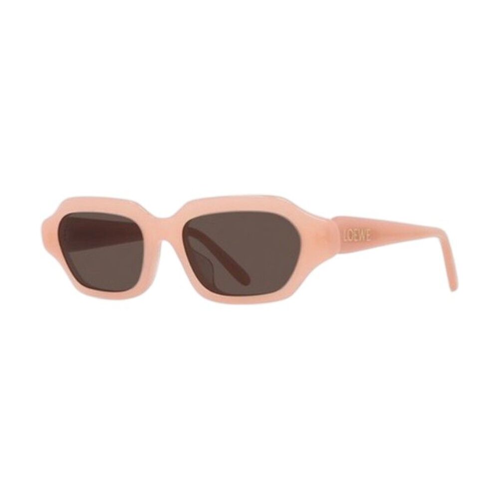 Loewe Sunglasses Rectangle Full Rim, Shiny Pink Frame and Brown Lens LW40157U72E